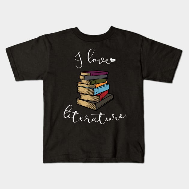 I love literature Kids T-Shirt by passivemoth